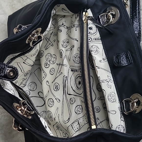 Kate Spade | Canvas Shoulder Bag w/Chain Detail & Dust Bag - Picture 5 of 16